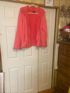 Faded Glory Coral Pink Plush Fleece Jacket